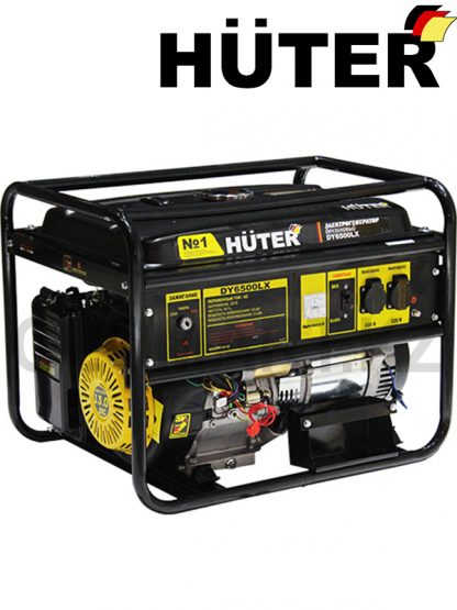 Бензиновый генератор HUTER DY6500LX, 5 кВт, электростартер, мощность 5 кВт